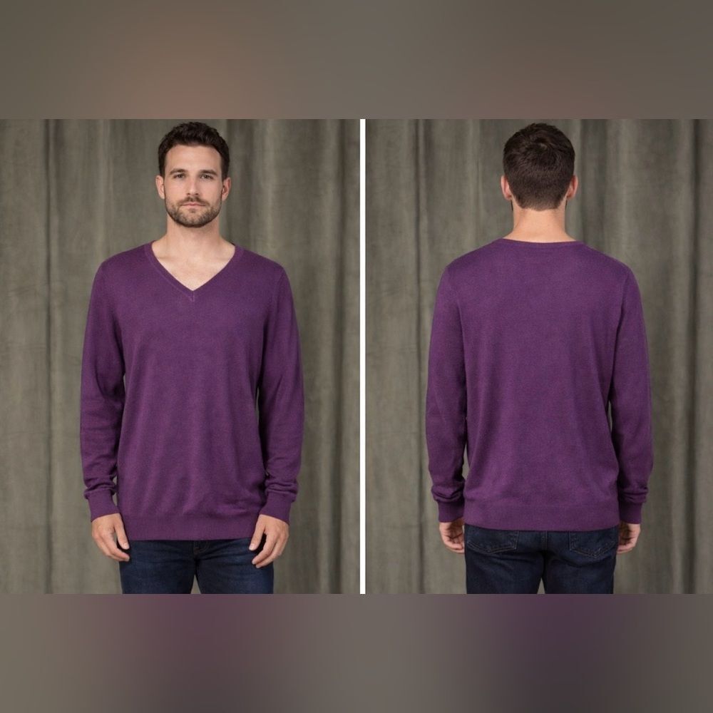 Prada men’s V-Neck Sweater in Rich Purple